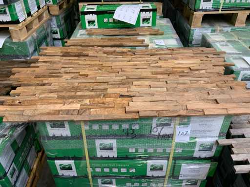 Revêtement mural en teck en bois léger Northerm (24 m2)