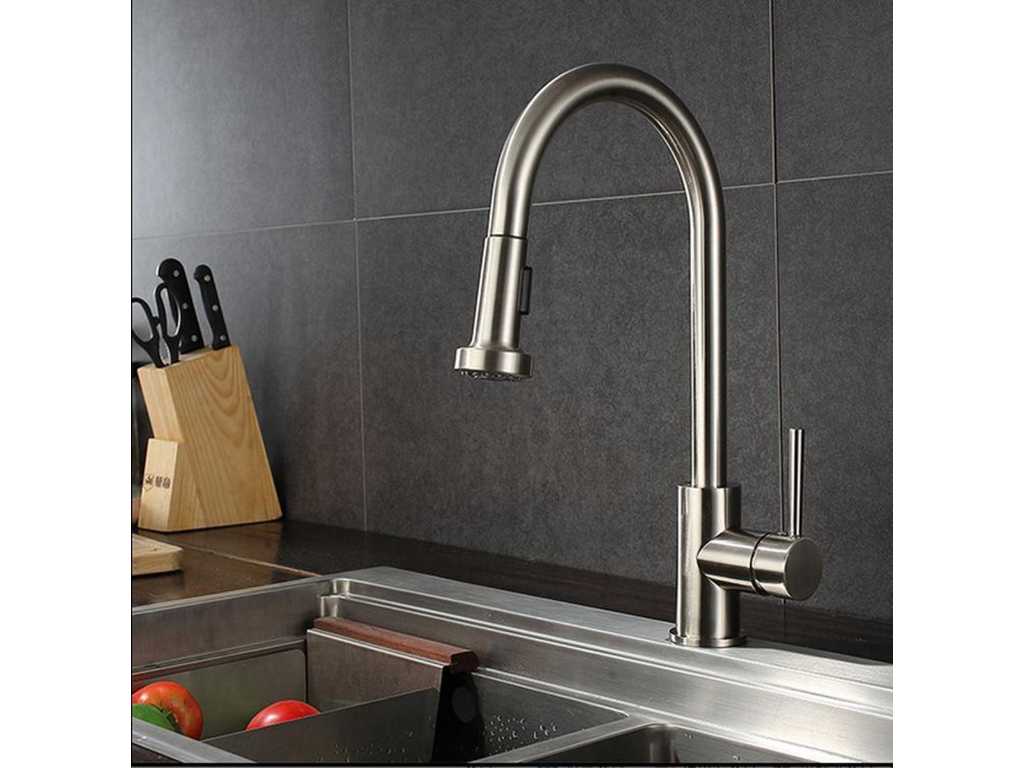 5 Kitchen faucet 8665 stainless steel NEW
