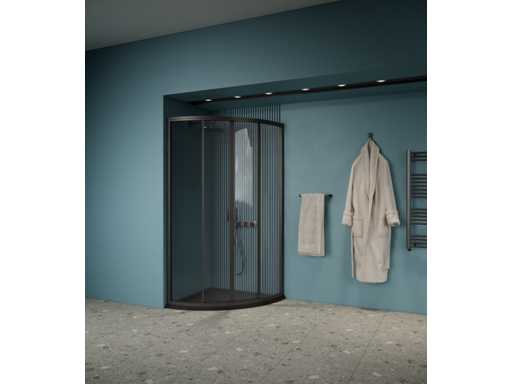 Gliss Design Cabina Doccia Opale Quarto Tondo Scivolo Nero 80 (2x)