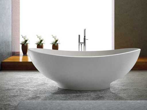 Mawialux vrijstaand bad - solid surface - mat wit