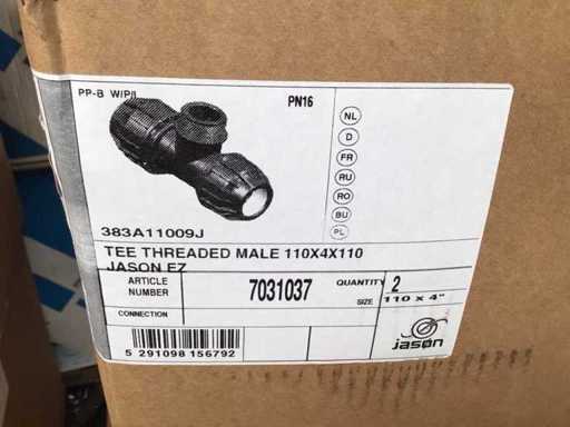 Jason TEE threaded male 110x4x110 Coupling (5x)