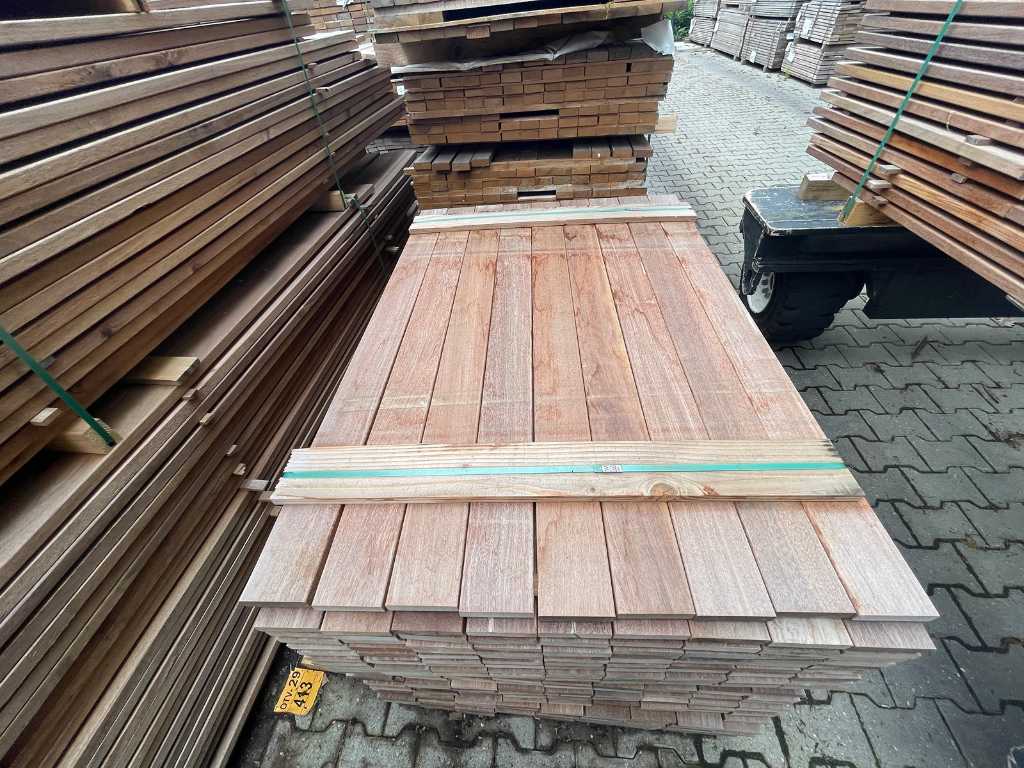 Planches de bois dur Ipé rabotées 21x95mm, 414/65cm, 27/125cm (441x)