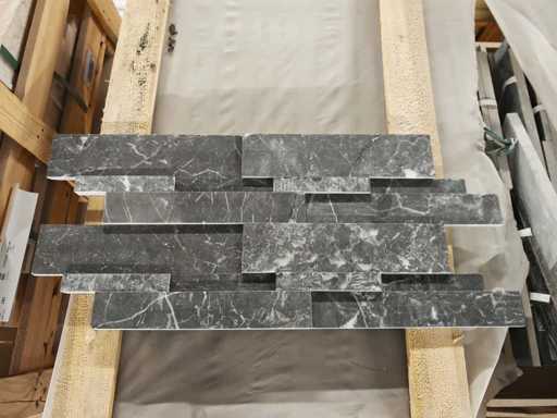 Pietra Naturale Marmo Nero Levigato 15x61x2 cm Piastrelle 41,21 m²