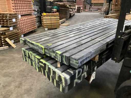 Poteau en béton - Anthracite - 270x10x10 cm (10x)