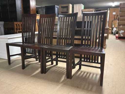 Chaise de salle à manger en teck (4x)
