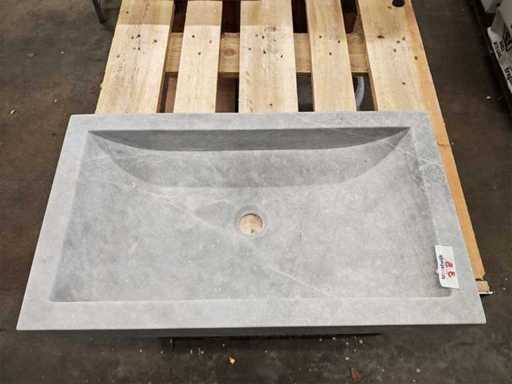Natuursteen Grijs Marmer Wastafel 70x40x10 cm