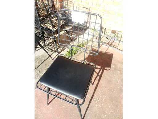 44 chairs metal frame, plastic seat
