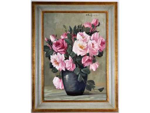 Julien Van Langenhove - Flower still life - oil on panel - 53x39 cm