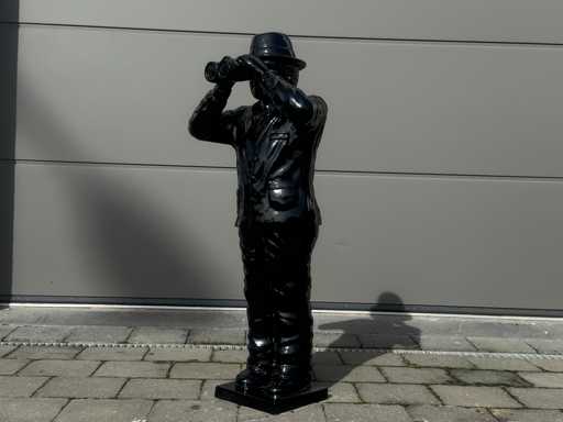 Man met Verrekijker H90cm Black