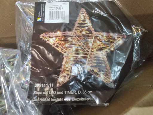 Poinsettia pe baterie cu temporizator (9x)