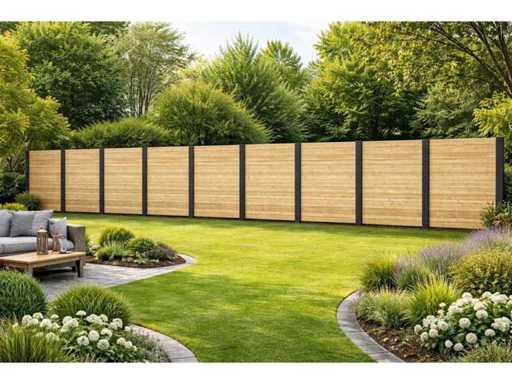 Holz-/Betonzaun-Massivbrett – 37,4 m x 200 cm