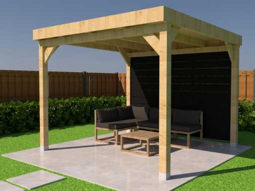 Baldachin cu perete din spate 400x400 cm