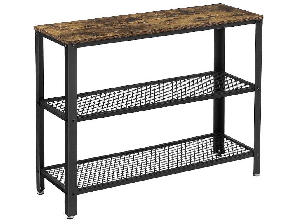 MIRA Home - Hall table - Sideboard table - Industrial - Wood/Metal - Black/brown - 101,5x35x80