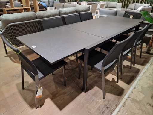Table de jardin Azur Alu Lippi extensible 180-270 x 100 cm Anthracite mat