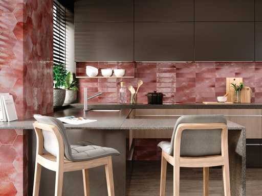 Wall tile 48m2 Luna Garnet glossy 7.5x30cm