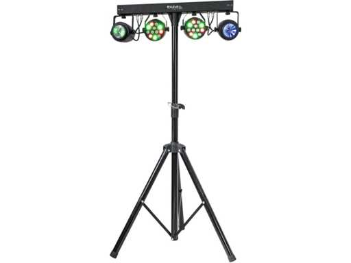 Ibiza - DJLIGHT60 - Support de lumière avec 2 projecteurs PAR RVBB & 2 projecteurs MOON FOWER RVBBA - Pack LED 4-en-1