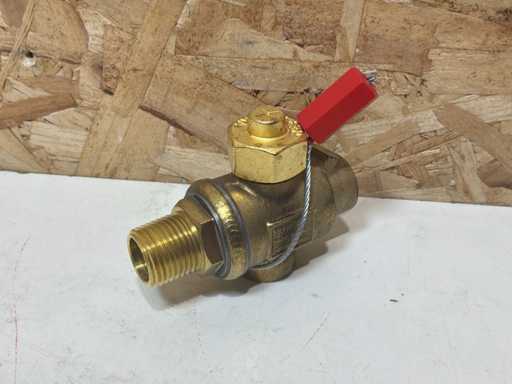 Refrigera BV21B012NFM07 Service valve 2-Way CO2 1/2" NPTF 1/2" NPTM 140 bar (5x)