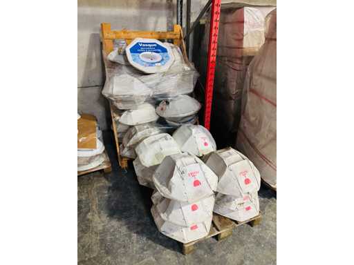 (x50) Ingebouwde ovale porseleinen waskom 58x48cm