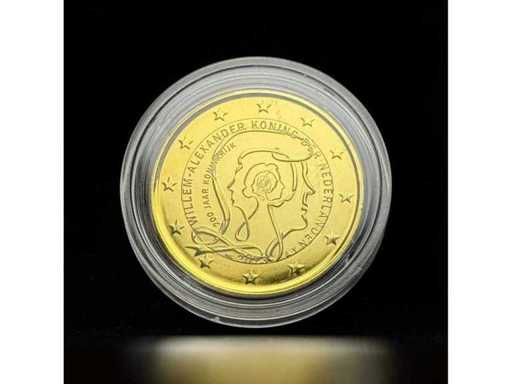 2 Euro Nederland 2009 200-jarig jubileum van het Koninkrijk Verguldde Herdenkingsmunt in Capsule