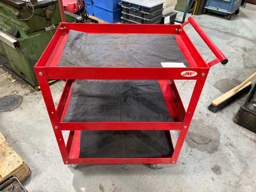 3x Werkstattwagen JMP – rot, fahrbar mit 3 Ablagen