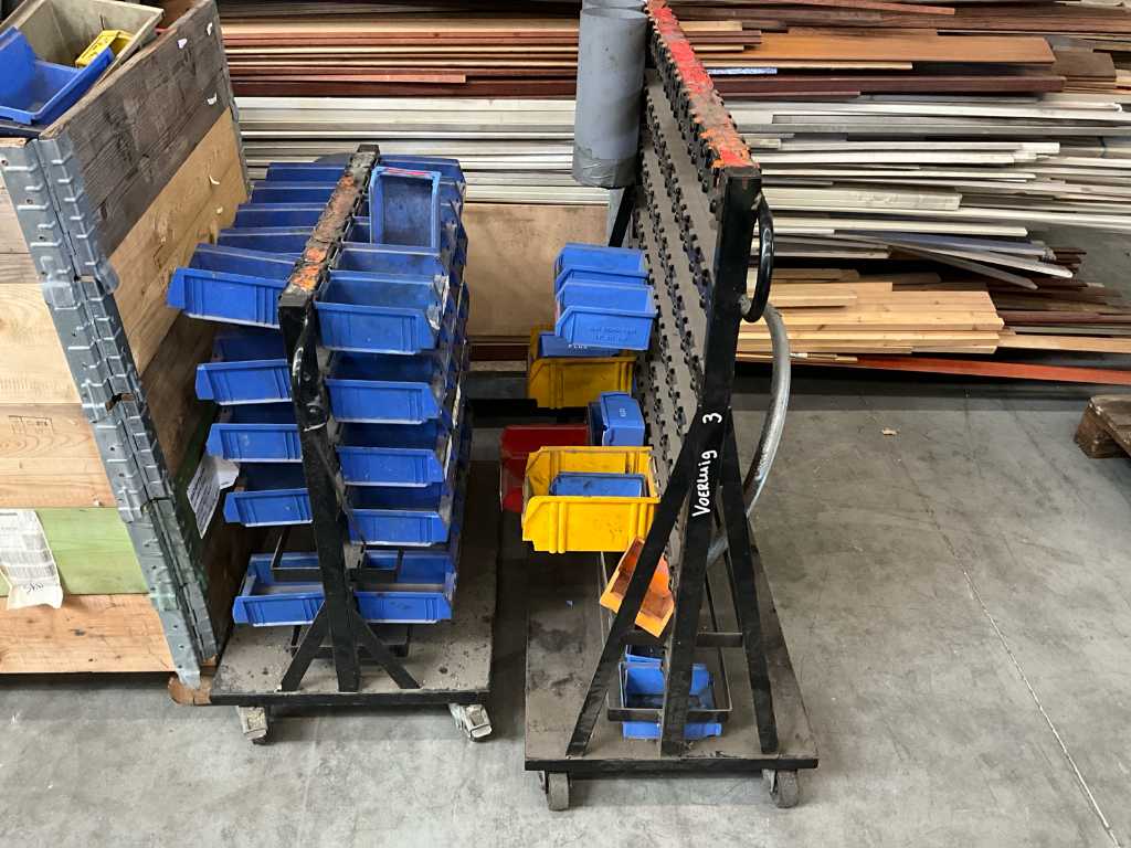 Workshop trolley with storage bins (2x)