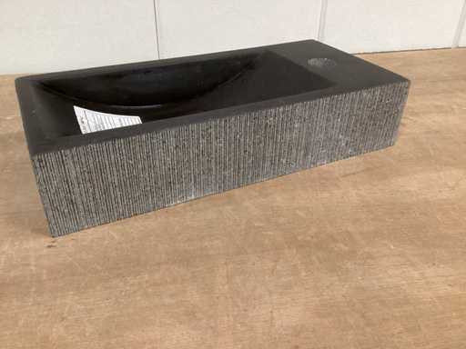 Differnz sink 38x18 cm, natural stone, black/gray