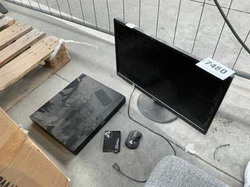 PC-scherm, muis, extender & video recorder