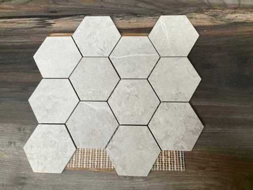 Unicom Starker Hexagon Mozaïek tegel Evostone Ivory 30x34