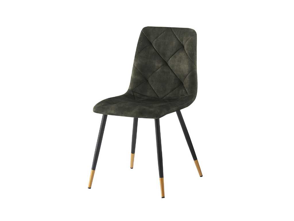 6x Design dining chair green velvet 2073