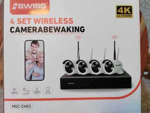 Swiss – Drahtlose Überwachungskamera mit 4 Kameras und WLAN.