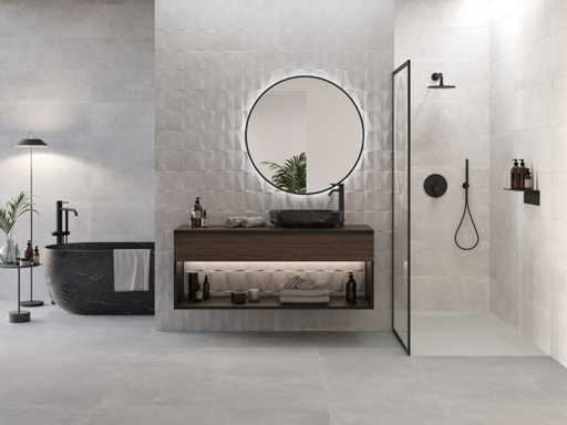 Metropol Bluestone Concrete White Decor Wall Tile 30x90 cm 51.84 m²