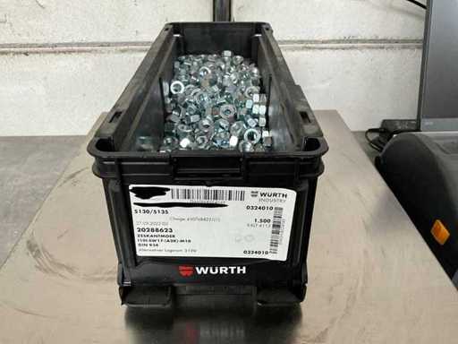 Würth 10.14 kg Zeskantmoer M10 in stapelbare bak