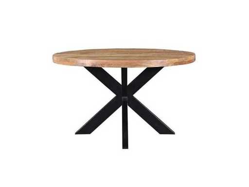 Jadalny stół mango - okrągły - 100x100x77 cm - naturalny - noga pająka 5x10