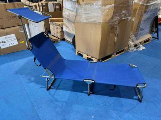 Lettino con tetto apribile in alluminio blu