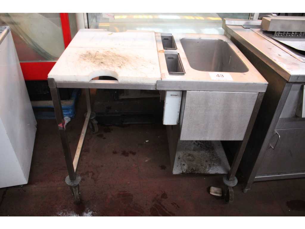 Mobile stainless steel work table