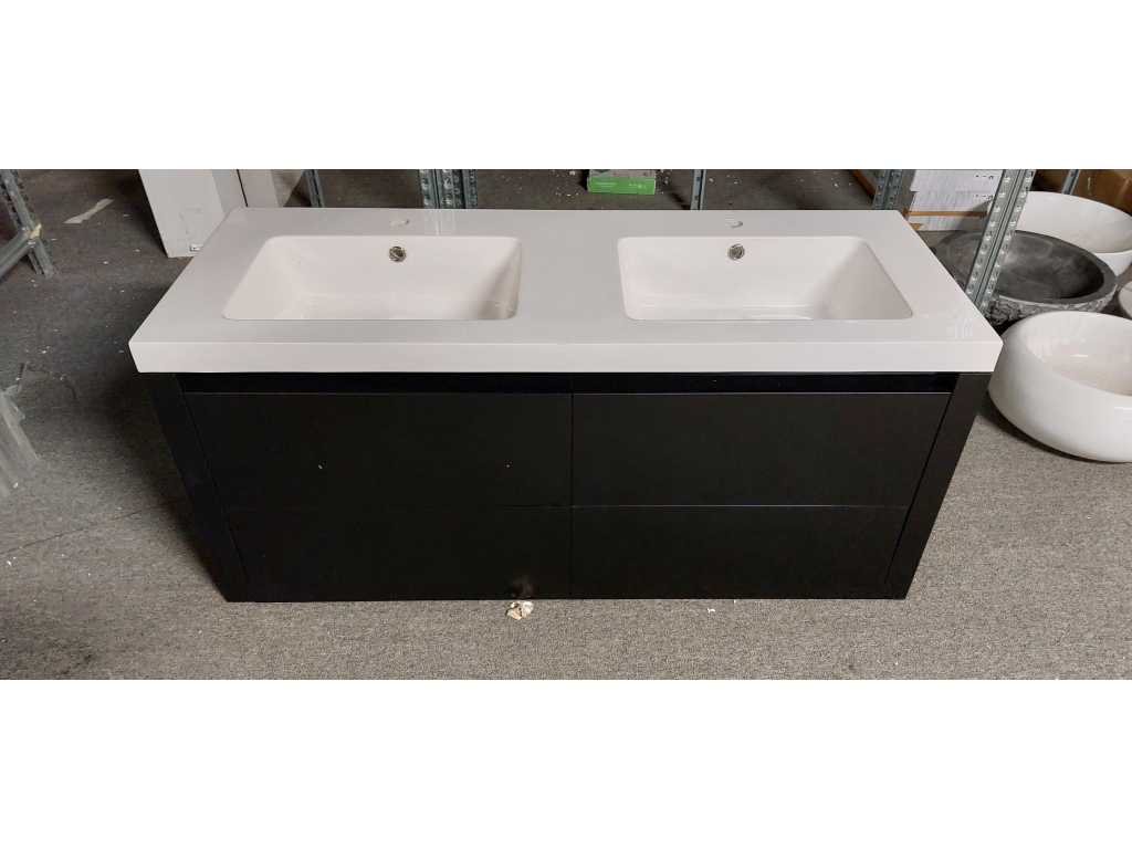 Meuble de salle de bain noir mat 120 cm