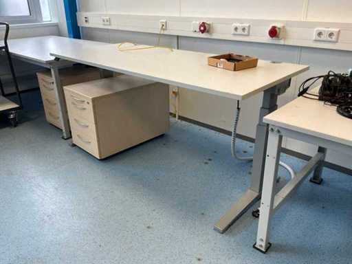 Electrically height-adjustable work table