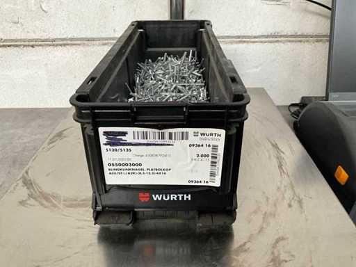 Würth 4.86 kg Blindklinknagel platbolkop ALU 8,5x12,5 -4x16 in stapelbare bak