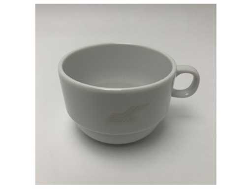 Tazza da tè marittima in ceramica Tognana con piattino? Servizio da tè bianco durabile, resistente al calore e facile di pulire per navi e yacht
