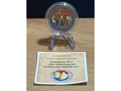 2 Euro 2017 200. rocznica urodzin Wilhelma III z aplikacją złotą i kolorową