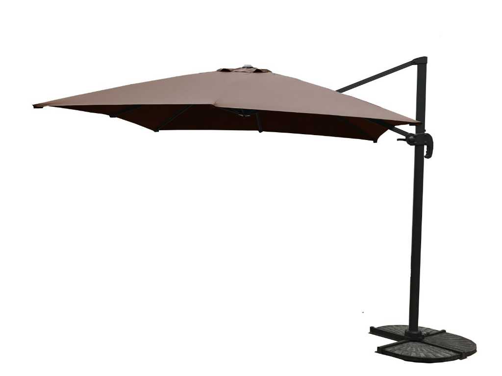 Hanging parasol taupe / sandy - 300x400 cm 