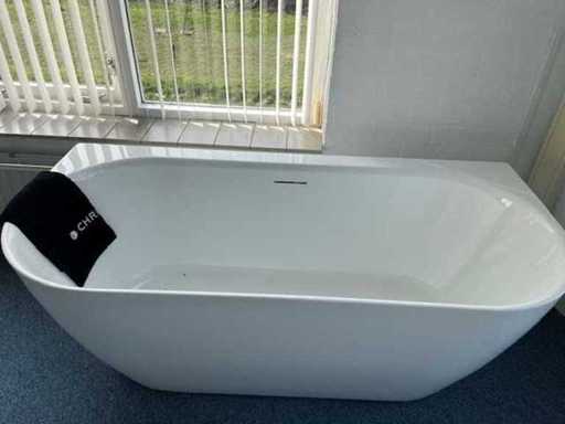 Arcqua - Spatele la perete - Baie semi-autoportantă 160 cm