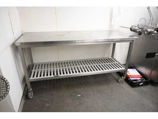 Table de travail mobile en acier inoxydable