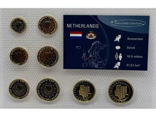 Set de monede Netherlands Euro-Gold-Collection – placat aur de 24 carate - Limitare 10.000