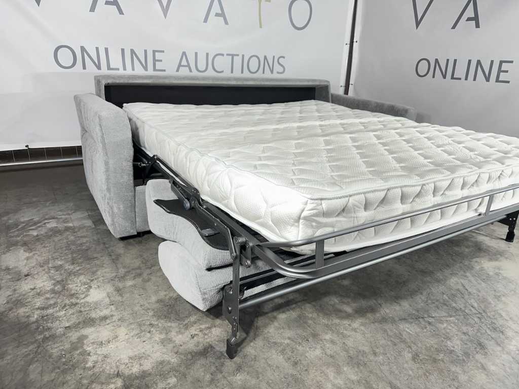 Hjort Knudsen - Sofa bed, grey fabric, mattress 160x200 cm