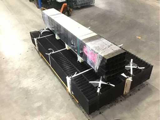 2d 6/5/6mm Lot panelen met palen en klemmen