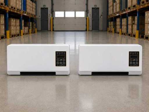 Elektrische Ventilator en Verwarming – 1200W – Ventilatorkachel met Timer en Afstandsbediening – Kachel voor Wandmontage met Instelbare Thermostaat – 2-in-1 Verwarmen & Koelen - 2026 Model (2x)