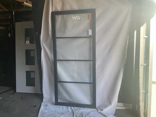 Porte intérieure aspect acier noir 93x211.5cm