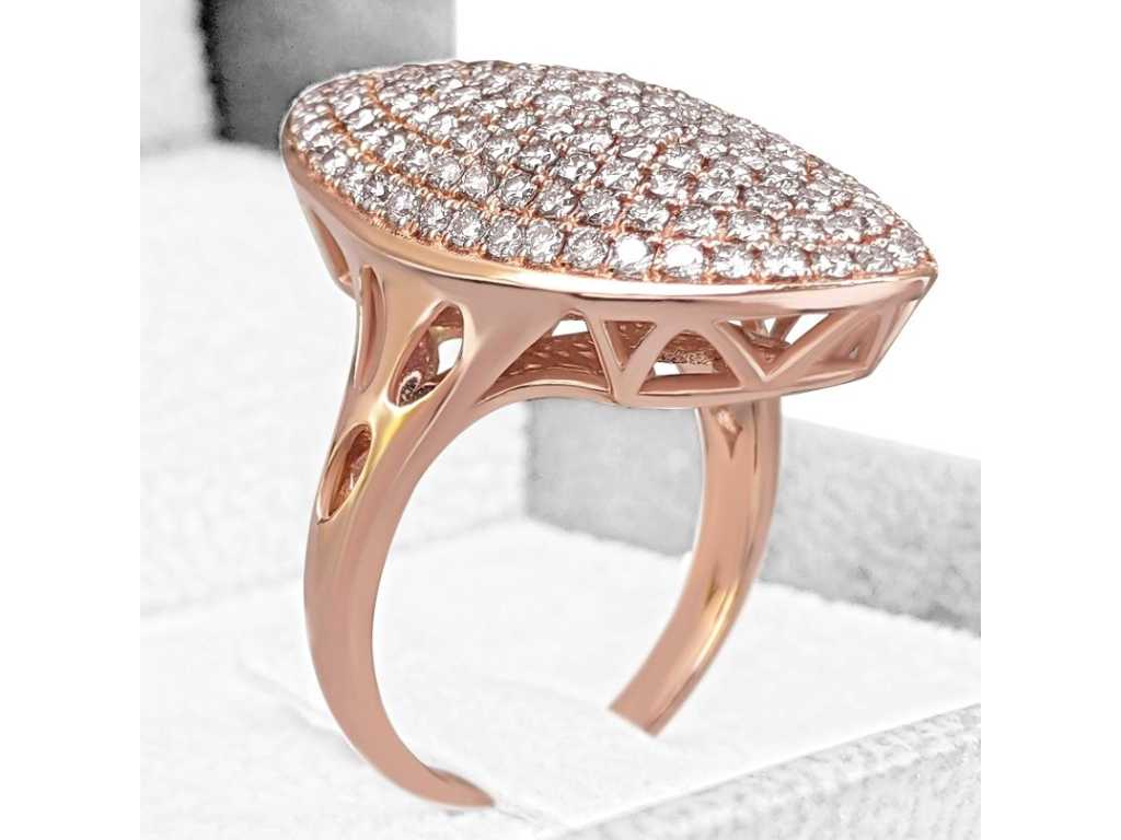 Majestic Luxury Ring Natural Fancy Pink Diamonds 2.27 caraat