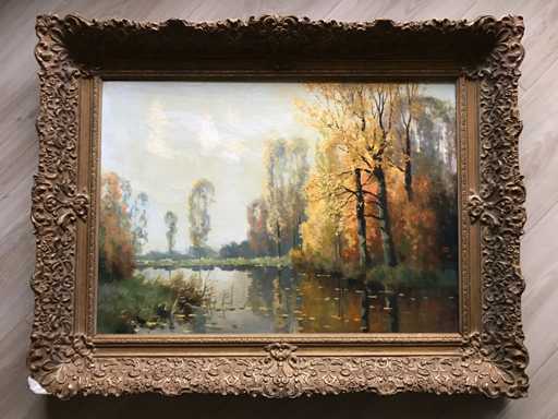 Peindre sur toile. Signé en bas à gauche. 